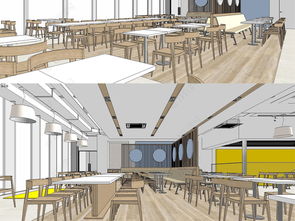 咖啡零售商店室內設計su模型模型下載